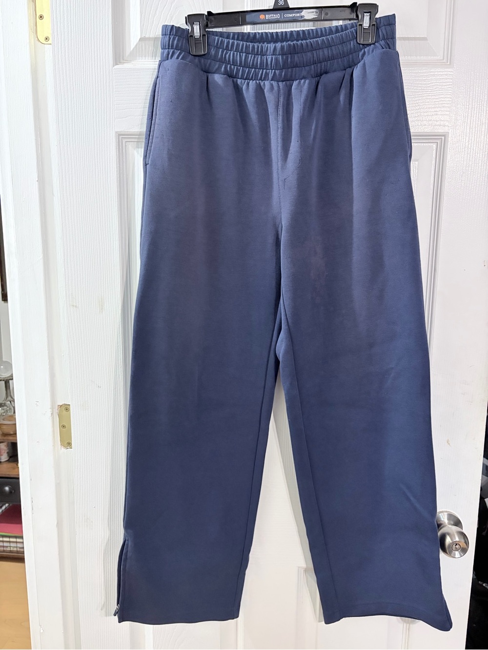 Mode of One Men’s Blue Track Pants S Regular Fit Drawstring Zipper Hem